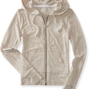 Aeropostale Womens 87 Ath Divs. Hoodie Heather Brown Size M